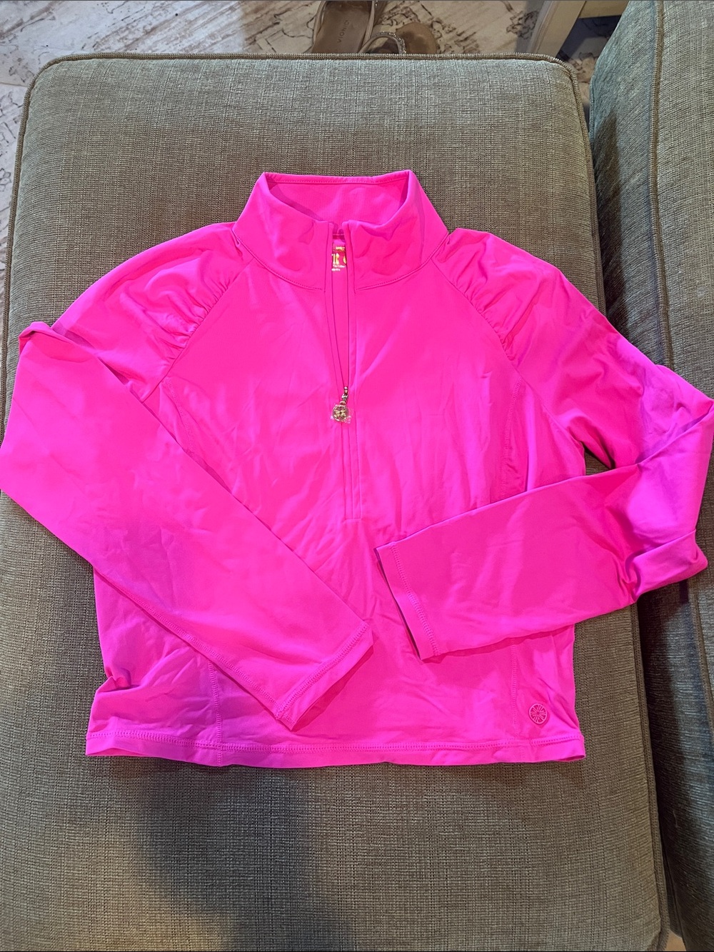 Lilly Pulitzer Hot Pink Half-Zip Active Jacket